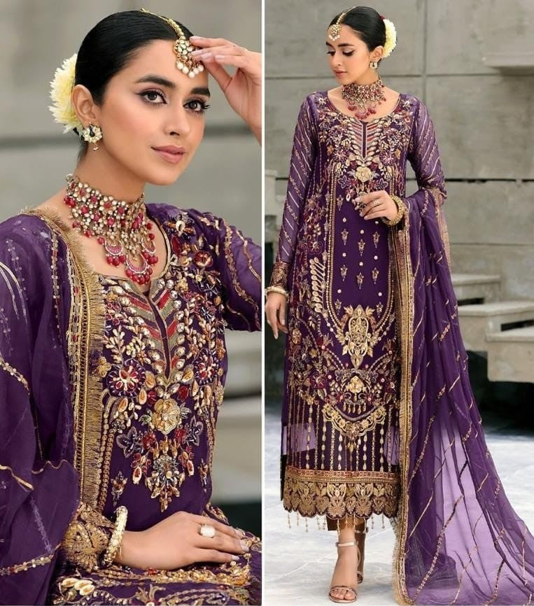 Buy online Multi Color Round Neck Unstitched Suits from Suits & Dress  material for Women by Stylee Lifestyle for ₹4039 at 70% off | 2024  Limeroad.com